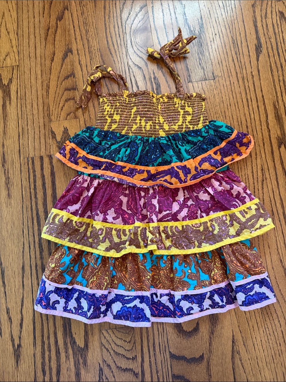 Girls Multicolor Tiered Ruffle Dress
